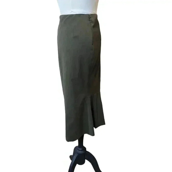 Lauren Ralph Lauren Dark Green Wool Blend Lined Pencil Skirt Size 6 - Picture 2 of 7